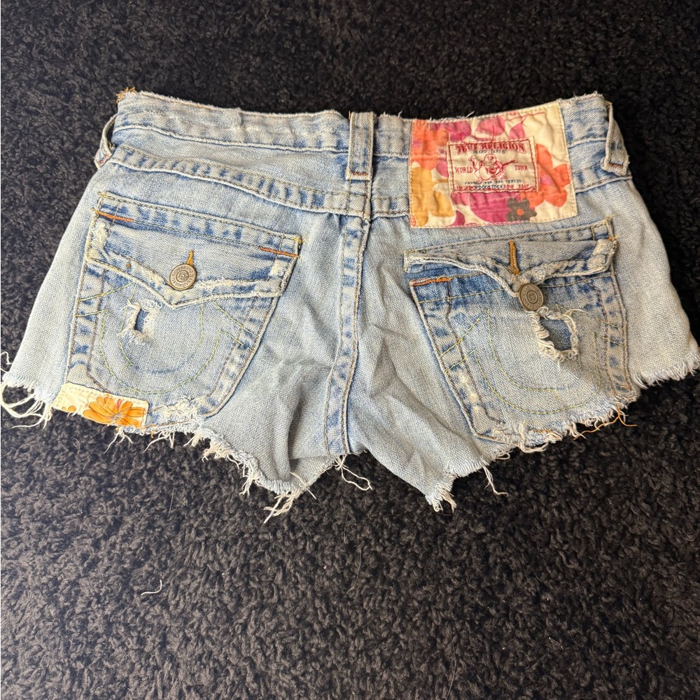 True Religion Distressed Denim Shorts
